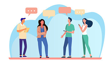 Discussion entre personnes par SMS