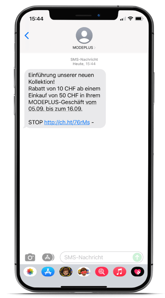 Marketing-SMS, die über die SMSup API gesendet wird