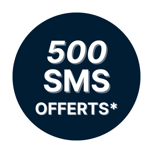 Vignette "500 SMS offerts" pour l'achat d'un pack