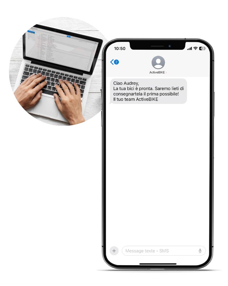 Esempio di messaggio inviato con il servizio mail to SMS di SMSup
