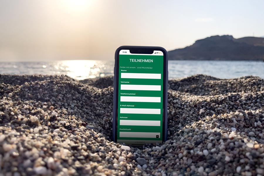 Ein Telefon mit einer Idee für ein Gewinnspiel.